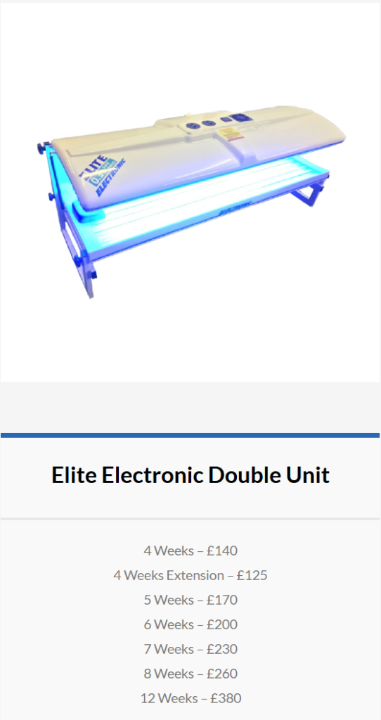 double sunbed hire prices